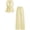 Yellow, variant on Asxite Girls Summer Outfits Casual Striped V Neck Sleeveless Knot Top Drawstring Wide Leg Pants Set 2 Piece 9-16 Y