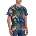 thumbnail image 4 of Yiaed Undersea Animals Print Mens Short Sleeve Tight Fit T-Shirt, Crewneck Casual Tee-Medium, 4 of 5