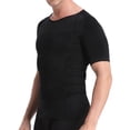 thumbnail image 4 of Men's Body Shaper Slimming Shirt Tummy Vest Thermal Compression Base Layer Slim Muscle Short Sleeve Shapewear, 4 of 5