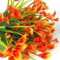 thumbnail image 4 of Morttic 5 Pcs Artificial Calla Lily Flower,Outdoor UV Resistant Fake Plants for Indoor Outside Hanging Planter Home Kitchen Garden Porch Decor (Orange), 4 of 7