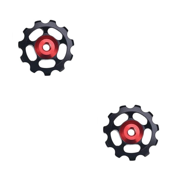 Desviador trasero de bicicleta Eigraketly ZTTO 11T polea de Rodamiento de cerámica AL7075 CNC Negro 2Conjunto