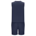 thumbnail image 6 of SDNall Shorts Sets Women 2 Piece Outfits Round Neck Solid Sleeveless Blouse +Loose Cotton Linen Pockets Pants Short Sets (Navy, Sizes S-XXXXL), 6 of 9