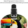 thumbnail image 4 of Square 2Pack PU Leather Toucan Cruise Luggage Tag with Privacy Cover and Name ID Tag for Travel Handbags Backpacks Luggage Tags, 4 of 6