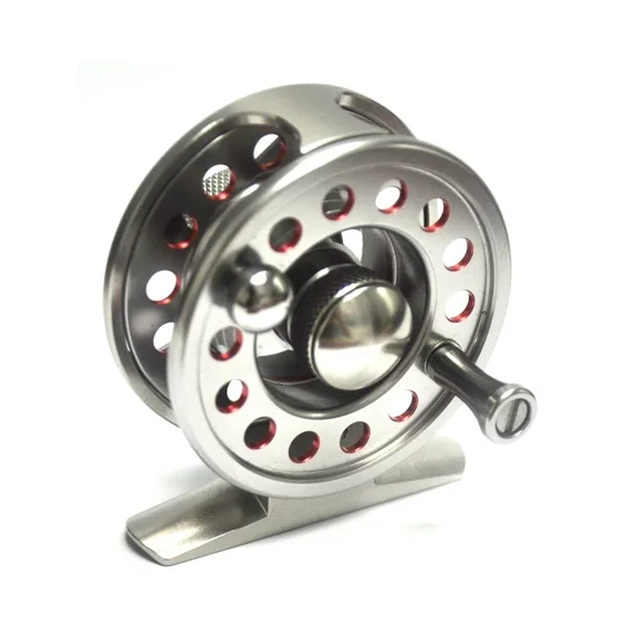 Fly Fishing Ice Fishing Reel Ultra light Left Right hand 3/4 60mm Dia. D60 Silver & Red