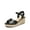 BLACK-PU, variant on Espadrille Dressy Wedge Sandals, Women's Platform Sandals Casual Summer, Comfortable High Heeled Wedges with Adjustable Buckle
