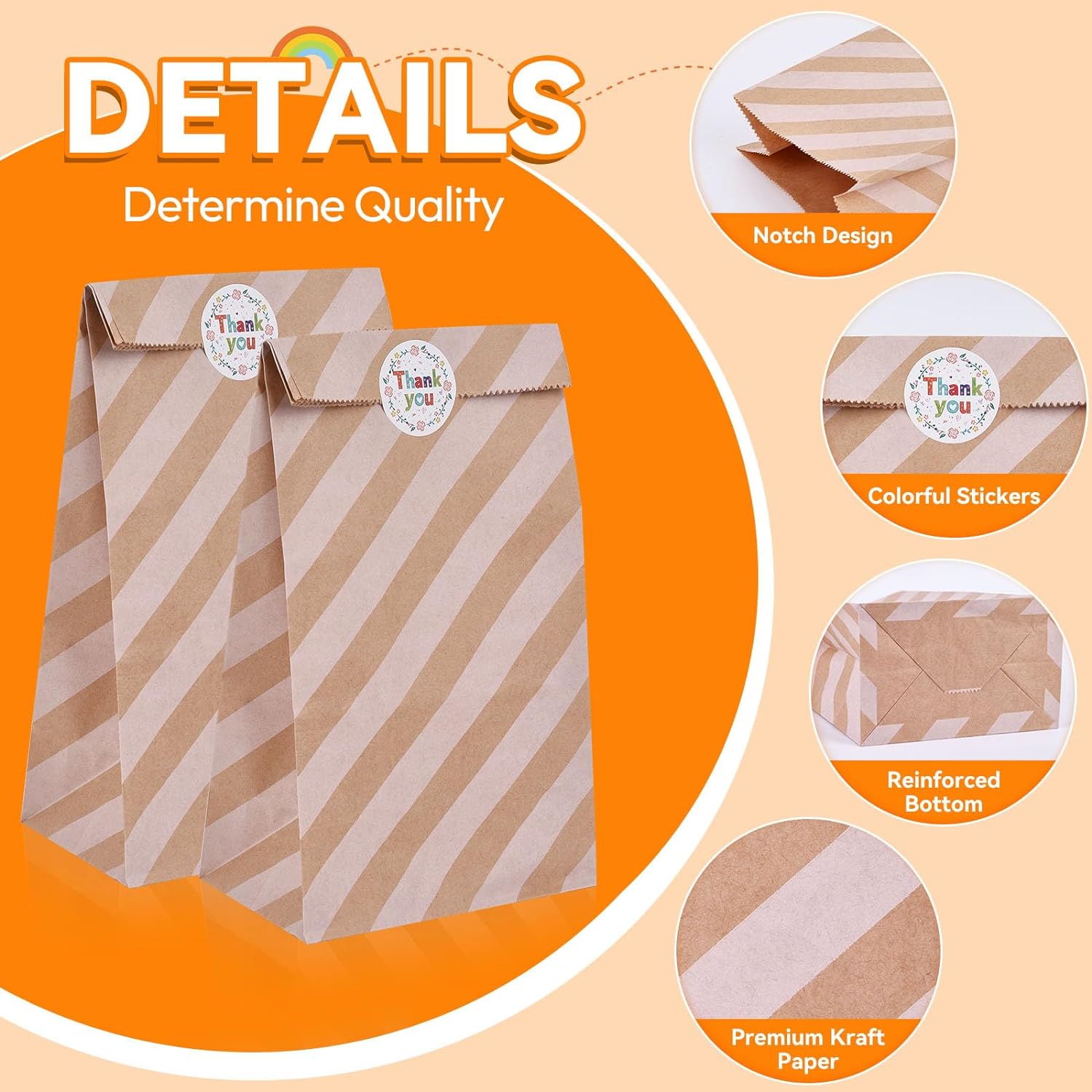 Porte Clé 24 Pièces Sac Cadeau Animal, Sac Cadeau De Fête, Sacs En Papier Kraft, Avec 36 Autocollants, Pour Bonbons, Les Vacances Mariage Ou Anniversaire Enfant, Noël Sachet Anniversaire Enfant