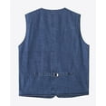 thumbnail image 2 of Men's Casual Denim Cotton Utility Vest Button Up Outdoor Pocketed Waistcoat, 2 of 8