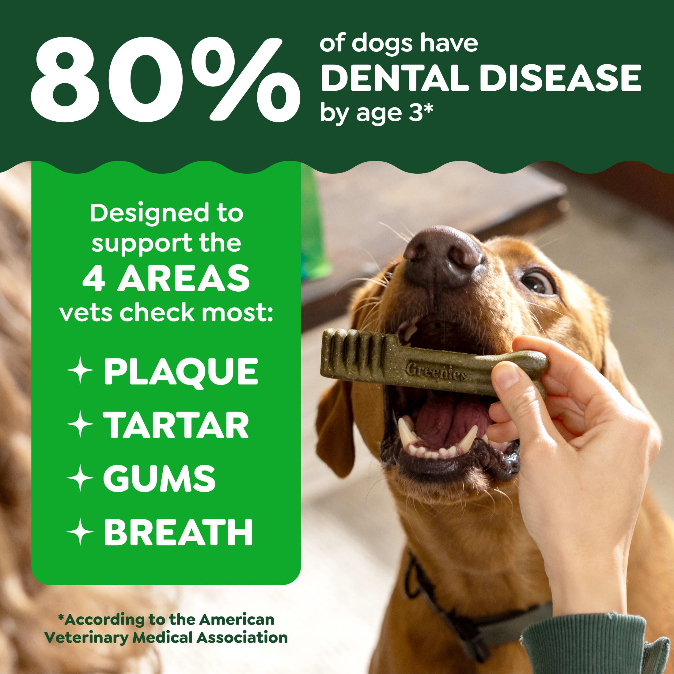 Greenies Original Flavor Adult Natural Dental Dog Treats Regular Size, 24 oz Pack (24 Count)