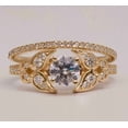 thumbnail image 2 of Silver & Stone Jewels 2.50 Ct Round Cubic Zirconia Wedding Bridal Ring Set 14k Yellow Gold Plated, 2 of 4