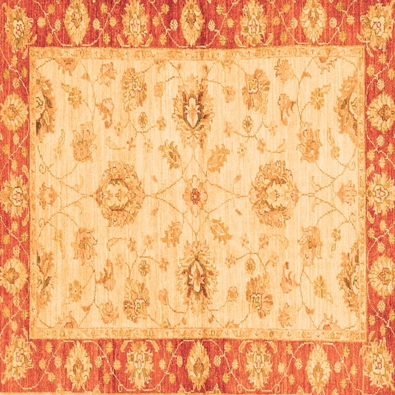 Ahgly Company Indoor Square Oriental Orange Traditional Area Rugs, 5' Square