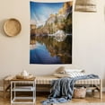 thumbnail image 2 of Yosemite Tapestry, Yosemite Mirror Lake and Mountain Reflection on Water Sunset Evening View Picture, Wall Hanging for Bedroom Living Room Dorm Decor, 40W X 60L Inches, Navy Brown, by Ambesonne, 2 of 5