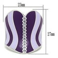 thumbnail image 2 of Womens Rings High polished (no plating) Stainless Steel Ring with Top Grade Crystal in Sea Blue TK262, 2 of 4