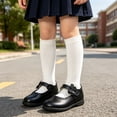 thumbnail image 2 of FINALGANG Kids Girls Adjustable Strap Scalloped Glossy Mary Jane Shoes Soft Flat Sole Formal School Uniform Dress Leather Shoes Cute Shoes 10.5-11 Years, 2 of 5