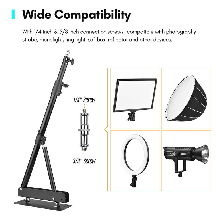 Suzicca Wall Mounting Triangle Light for Photography Strobe Light Monolight Reflector Ring Light Aluminum Alloy 5kg Load Capacity 180° Rotatable, Max. Length 130cm/ 51.2in - Walmart.com