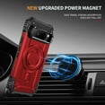 thumbnail image 5 of for Google Pixel 9 Pro XL Armor Case with Camera Cover Stand, Shockproof Protection Compatible with MagSafe Rugged Case Cover for Google Pixel 9 Pro XL, Support Car Magnetic Holder - Red, 5 of 8