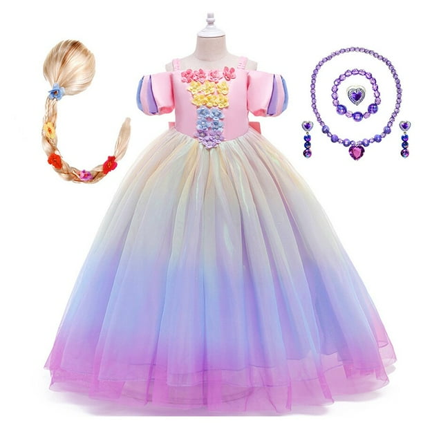 Vestido de princesa Rapunzel para niñas, vestido de fiesta cosplay, regalo de cumpleaños para niños, ropa de fiesta de cumpleaños, disfraz de Halloween zhangyuxiang unisex