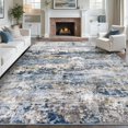 thumbnail image 1 of Alfombra de área pmtsns 244 x 305 cm lavable antideslizante azul gris, 1 of 8