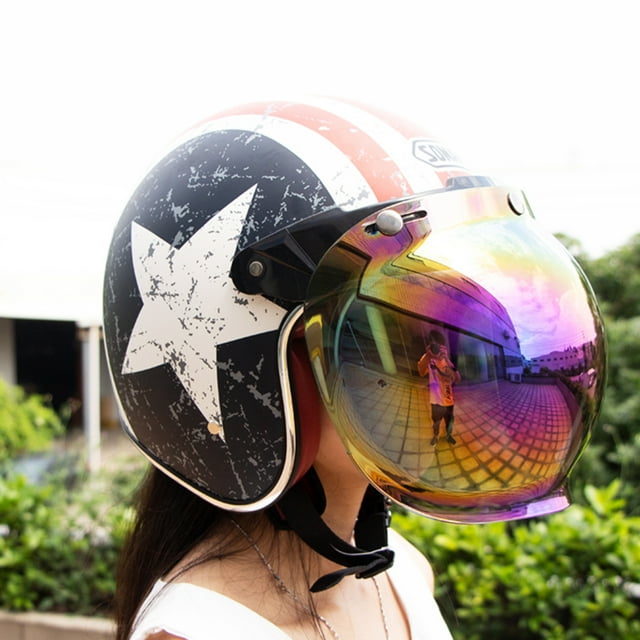 Visera para casco de motocicleta NikouMX visera para casco abierto escudo de burbujas