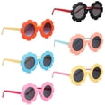 thumbnail image 1 of Sonducket 6 uds., gafas de sol de plástico con protección UV, materiales de PC para visión clara, gafas de sol redondas con flores para niños Lentes, 1 of 6