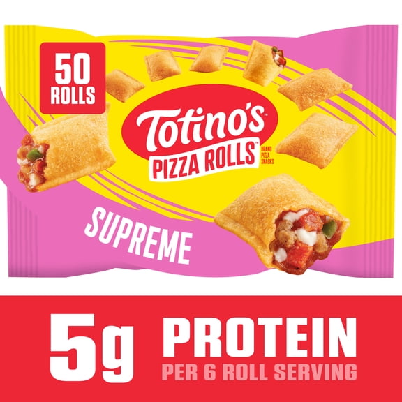 Totino's Pizza Rolls, Supreme Flavored, Frozen Appetizers, 50 Rolls, 24.8 oz