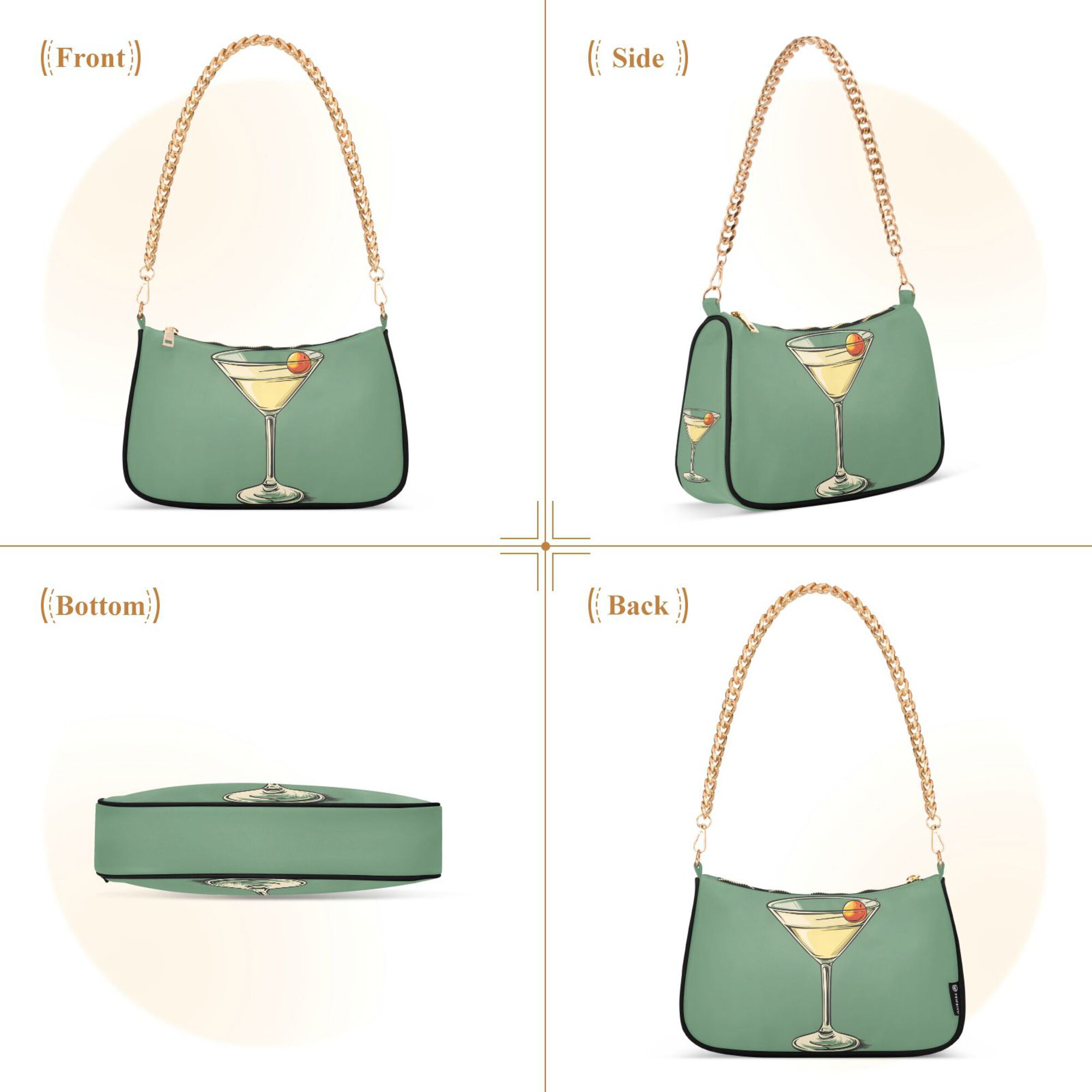 FORMRS Womens Shoulder Bag with Chain Strap Clutch Purse Cute Tote Handbag, Lemon Glass