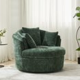 thumbnail image 5 of JURANYAZHU Oversized Swivel Accent Chair Chenille Fabric Ideal for Bedrooms, Living Rooms, and Study Room,Green, 5 of 6