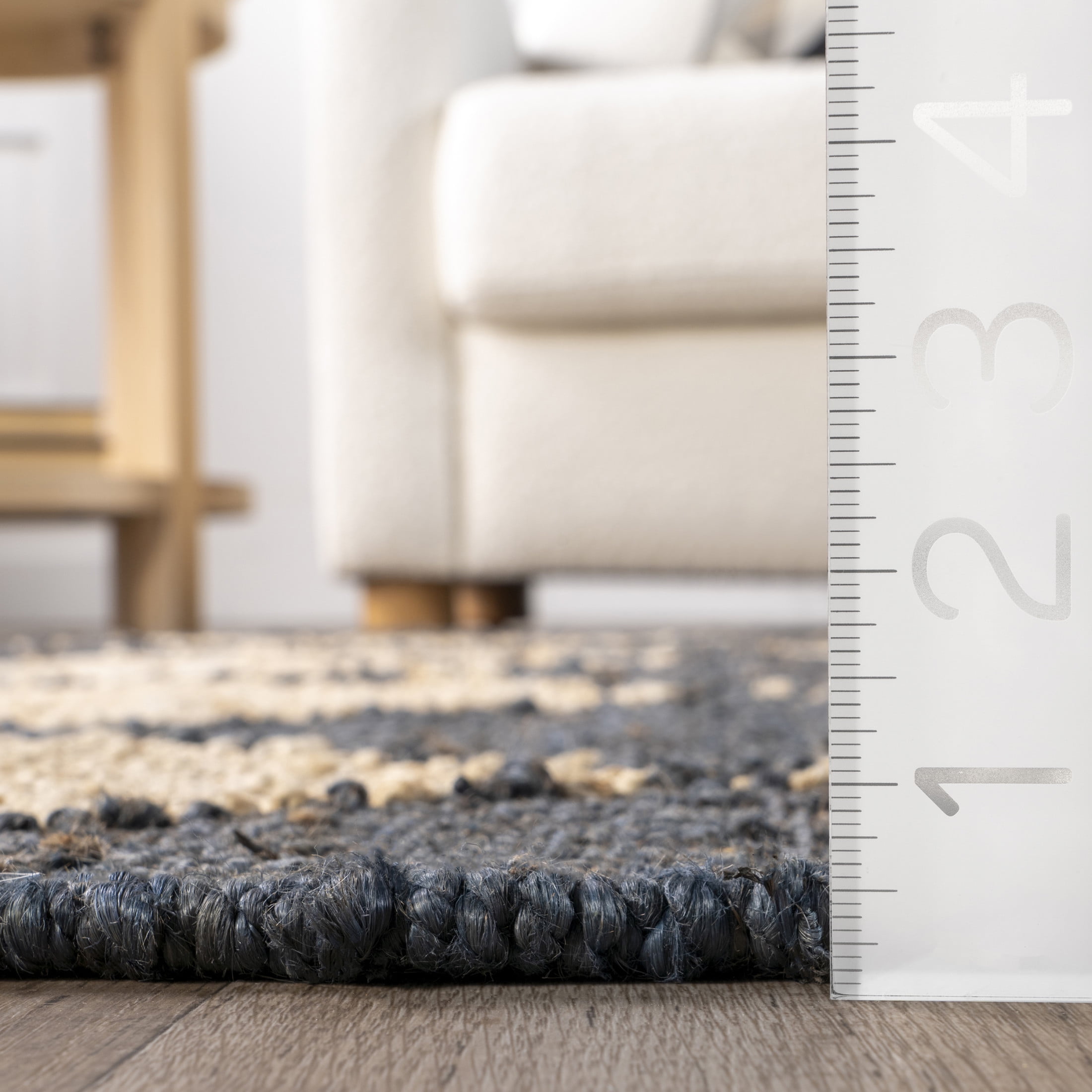 Rugs USA Louie Diamond Checkerboard Jute Area Rug, 5' x 8', Maxwelle Charcoal