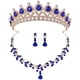 thumbnail image 1 of 1 juego de joyas de diamantes de imitación para boda, corona de cristal, collar, pendientes colgantes, joyería para fiesta de boda, 1 of 8