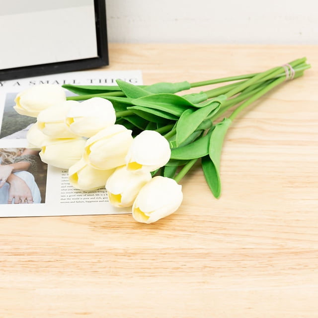 Flores de tulipán artificiales BuyWeek Mini tulipanes realistas de PU