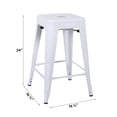 thumbnail image 3 of Abble 24“ Glossy White Backless Square Bar Stool(Set of 4), 3 of 4