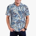 thumbnail image 5 of Yiaed Paisley Floral BranchesPrint Men's Short Sleeve Polo Shirt,Golf Polo for Men Three-Button Golf Shirt Athletic Casual Collared T-Shirt- 3X-Large, 5 of 7