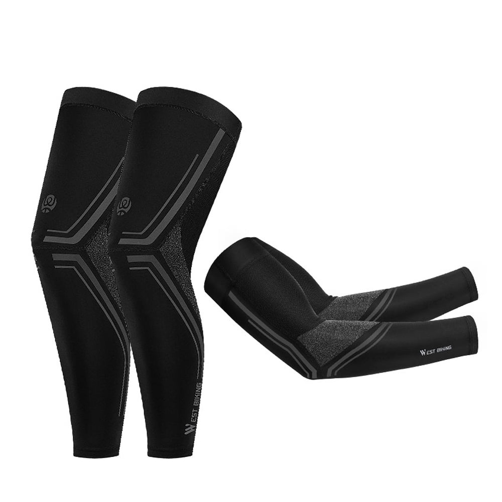 Manchons Jambes Vélo Anti-UV - Respirants, Élastiques - Protection Soleil Cyclisme - Unisexe