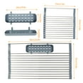 thumbnail image 2 of Fyeme Roll-up Dish Drying Rack, Roll-up Dish Drainer, Foldable Sink Rack over the Sink Multipurpose Pan Bottle Food Drainer Rack, Stainless Steel Wire Dish Drying Rack for Kitchen Sink Counter, 2 of 9