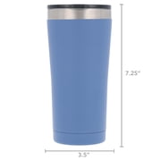 Ozark Trail 22 oz Stainless Steel Vacuum Insulated Tumbler with Leak-Proof Magnetic Slider Lid, Keeps Cold 12H, Travel Coffee Cup with Cup Holder Friendly Design, Blue Indigo