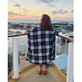 thumbnail image 4 of Teal Plaid Farmhouse Throw Blanket: Soft Blue Cream Brown Plaid Design Accent for Sofa Couch Chair Bed Dorm, 4 of 6