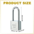 thumbnail image 2 of Keyed Padlock 30mm (1-3/16"), Keyed Different Locks Stainless Steel Pin Tumbler Padlocks Long Shackle with Key, 2 of 7