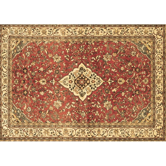Ahgly Company Indoor Rectangle Medallion Brown Traditional Area Rugs, 7' x 10'