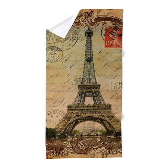 CafePress - Vintage Paris Eiffel Tower - Large Beach Towel, Soft 30"x60" Towel with Unique Design