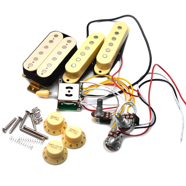 Juego completo de pastillas simples y dobles para guitarra eléctrica, línea ST con potenciómetro de pastilla, línea integrada para guitarra eléctrica