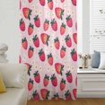 thumbnail image 6 of Strawberry Sheer Curtains 45 Inches Long, Pink Spring Summer Rustic Floral Fruit Light Filering Curtains, Breathable Simi Curtain Privacy Drapes for Kitchen Bathroom Small Window Treatment, 6 of 9