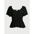 thumbnail image 6 of Sofia Jeans Women's V-Neck Top with Flutter Sleeves, Sizes XS-XXXL, 6 of 6