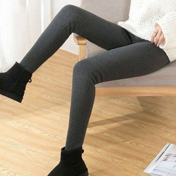 Woman Winter Warm Leggings Thicken Elasticity Thermal Up Pants Solid Color  Stretchy Cold Weather Casual Leisure Trousers Wine Red XL 