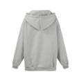 thumbnail image 6 of Zip Up Hoodie Women Long Sleeve Plus Size Plain Hooded Sweatshirts Fall Winter Trendy Casual Jacket with Pockets Shirts(Gray,L), 6 of 6