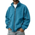 thumbnail image 2 of Polar Fleece Jacket for Men Ghalytn Full Zip Stand Collar Coat - Lightweight Outdoor Top with Pockets, 2 of 7