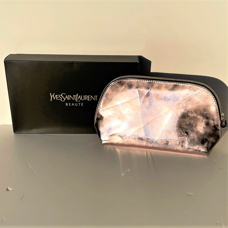 2 Pack Yves Saint Laurent Cosmetic Bag Metallic Pink *New in Box* 