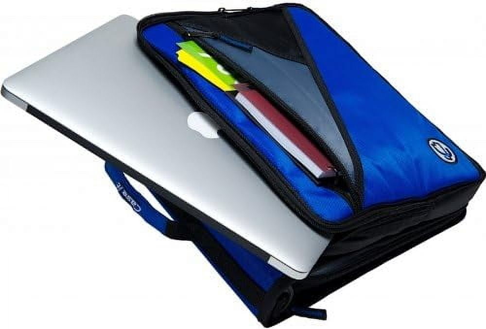Case-it The Universal Zipper Binder - 2 Inch O-Rings - Padded Pocket that holds up to 13 Inch Laptop/Tablet - Multiple Pockets - 400 Page Capacity - Comes with Shoulder Strap - Purple LT-007
