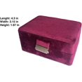 thumbnail image 5 of Claret Joyero de viaje pequeño de terciopelo, organizador para anillos, pendientes, collares (clarete), 5 of 5