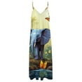 thumbnail image 4 of Colorful Elephant Flower Design Sleeveless Dress Woman Fashion Long Dresses Women's Summer Suit Dress 2025, 4 of 7