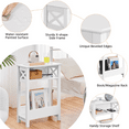 thumbnail image 5 of Yaheetech 3 Tier Wooden Sofa Side Table with Storage Shelf, White, 5 of 7
