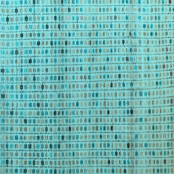 Ahgly Company Indoor Square Abstract Light Blue Modern Area Rugs, 7' Square